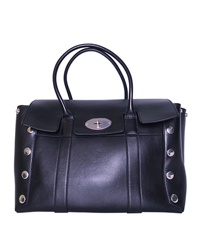 Studded Bayswater, &pound;370, Handbags, Black, Leather, Front view